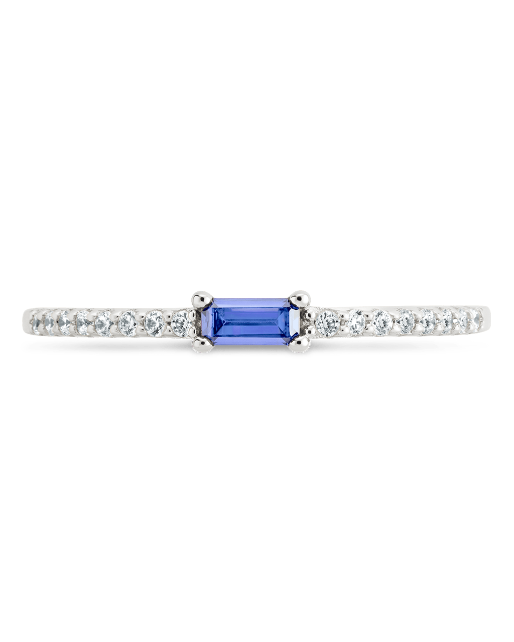 Tanzanite CZ Thin Stacking Birthstone Ring