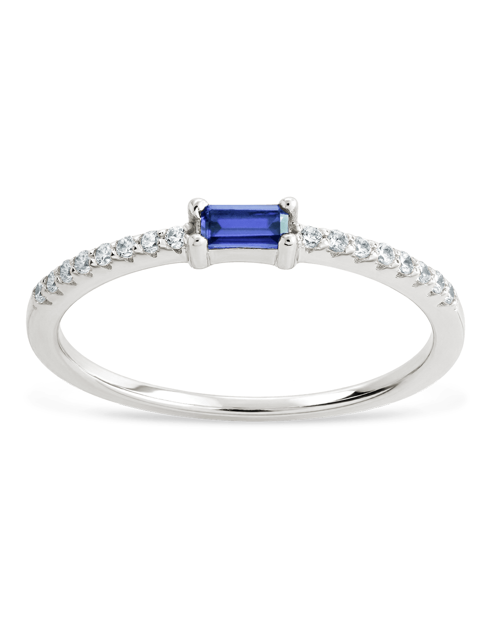 Tanzanite CZ Thin Stacking Birthstone Ring