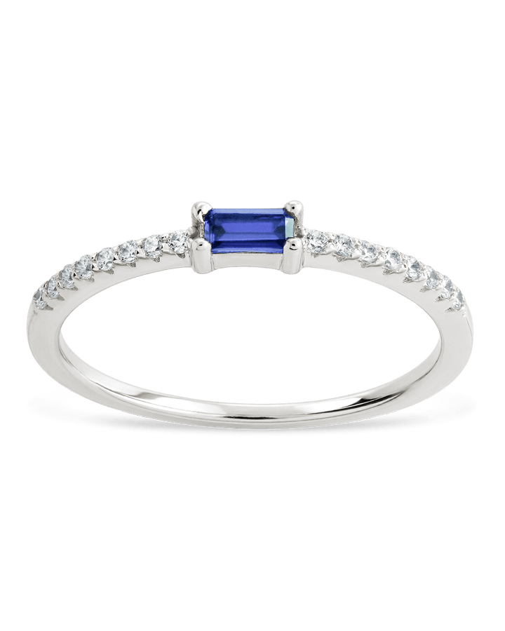 Tanzanite CZ Thin Stacking Birthstone Ring