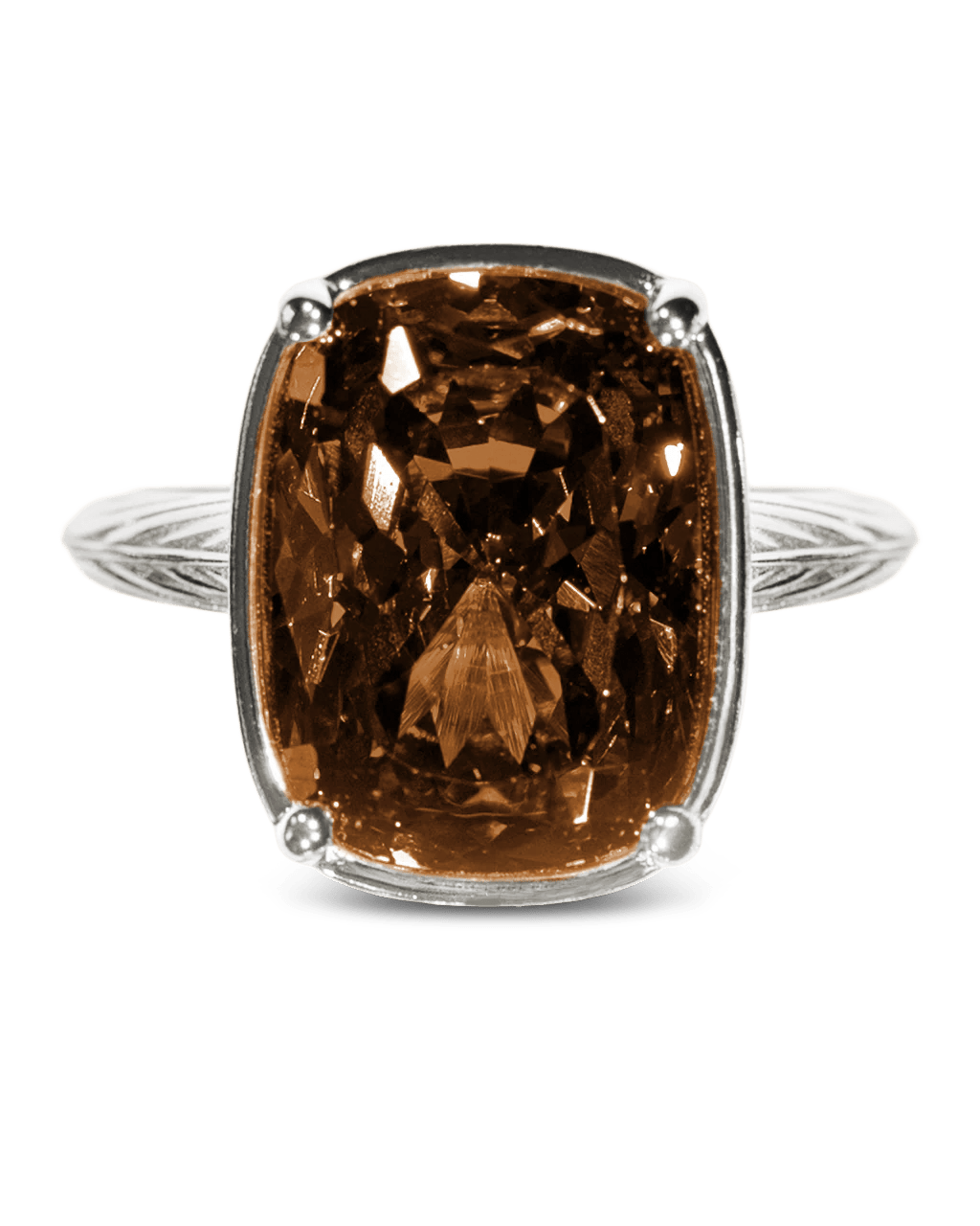 Chocolate CZ  Elongated Cushion Cocktail Ring