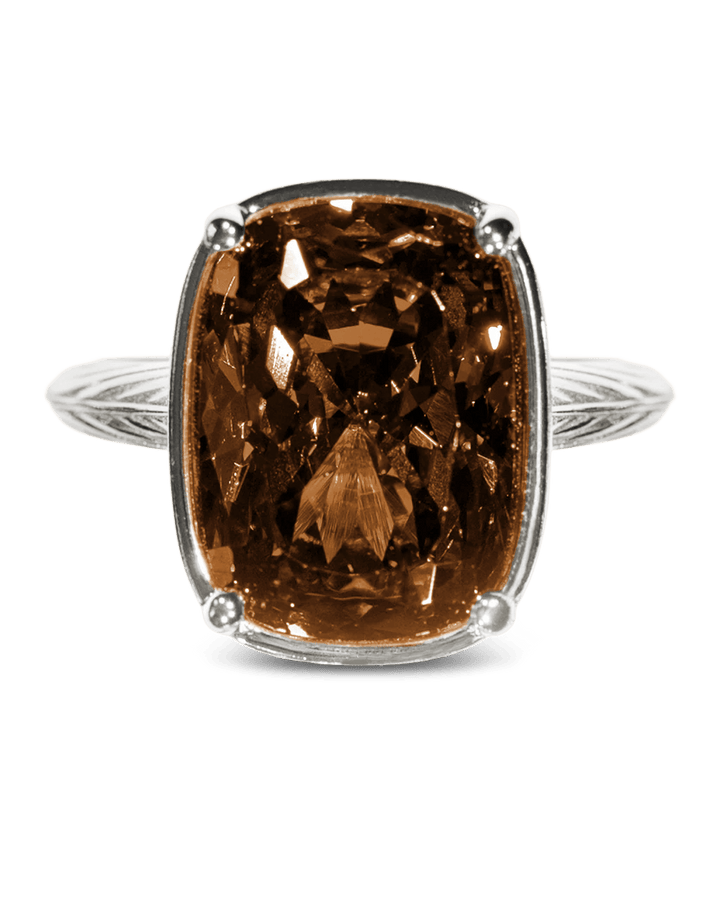 Chocolate CZ  Elongated Cushion Cocktail Ring