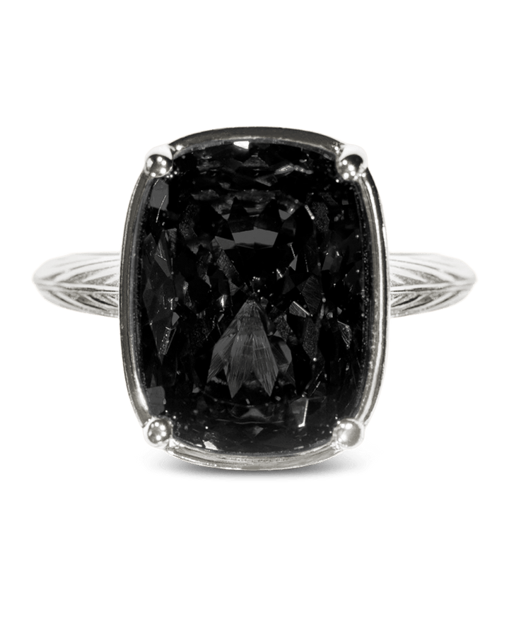 Black CZ Elongated Cushion Cocktail Ring