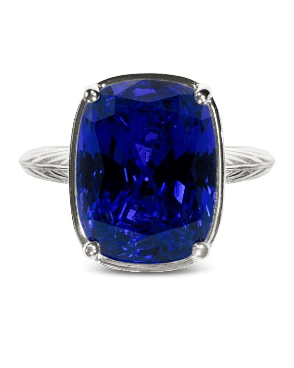 Sapphire Elongated Cushion CZ Cocktail Ring