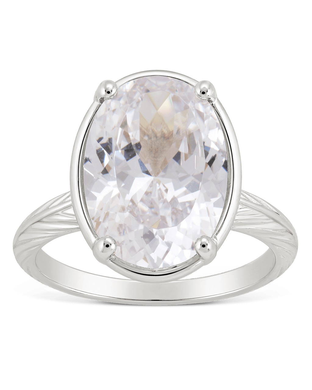 Oval Cut CZ Cocktail Ring