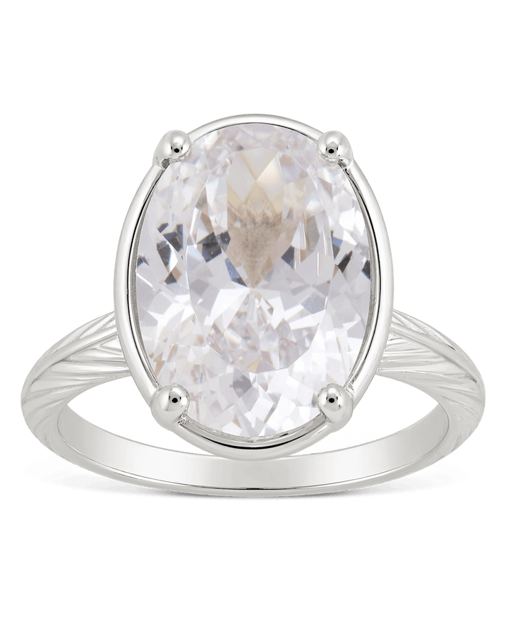 Oval Cut CZ Cocktail Ring