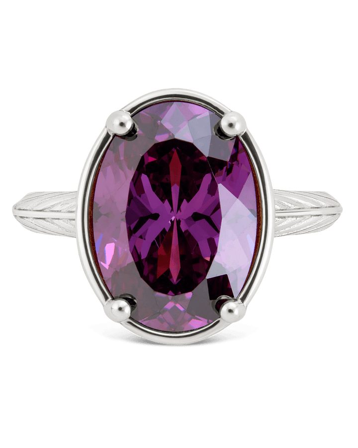 Oval Cut Amethyst CZ Cocktail Ring