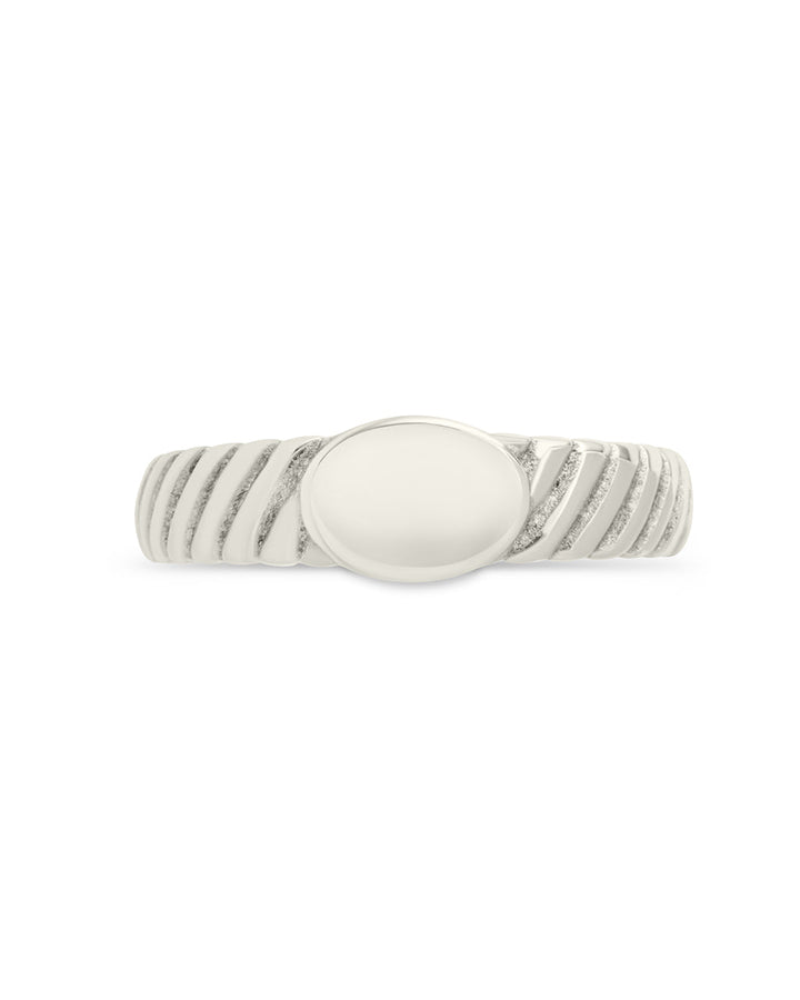 Dixie Ribbed Signet Ring