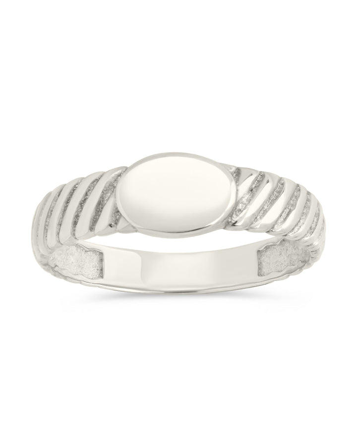 Dixie Ribbed Signet Ring