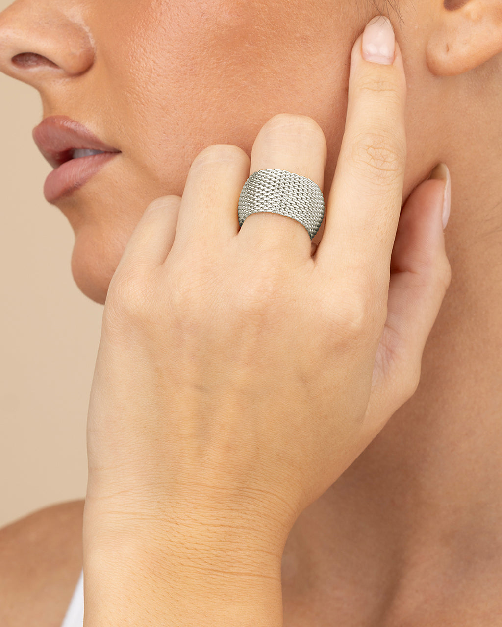 Wide Mesh Ring