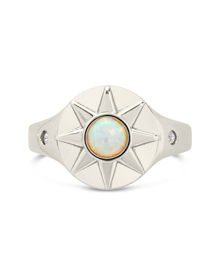 Sunni Opal & CZ Signet Ring by Sterling Forever