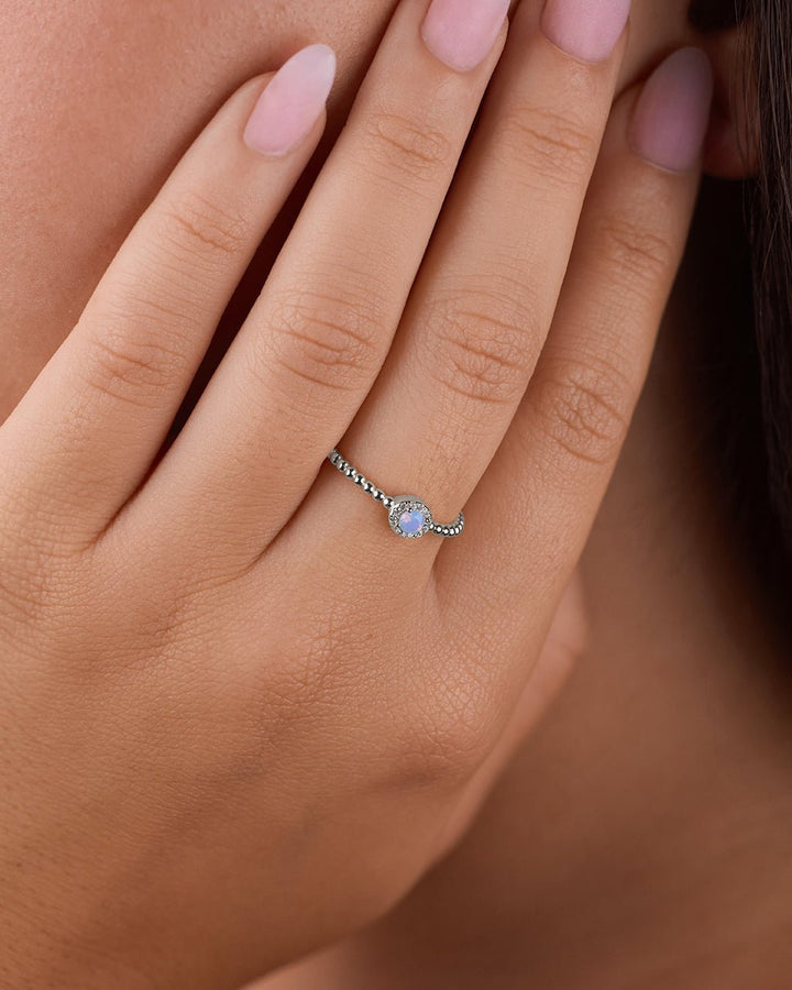 Layla Opal Textured Ring
