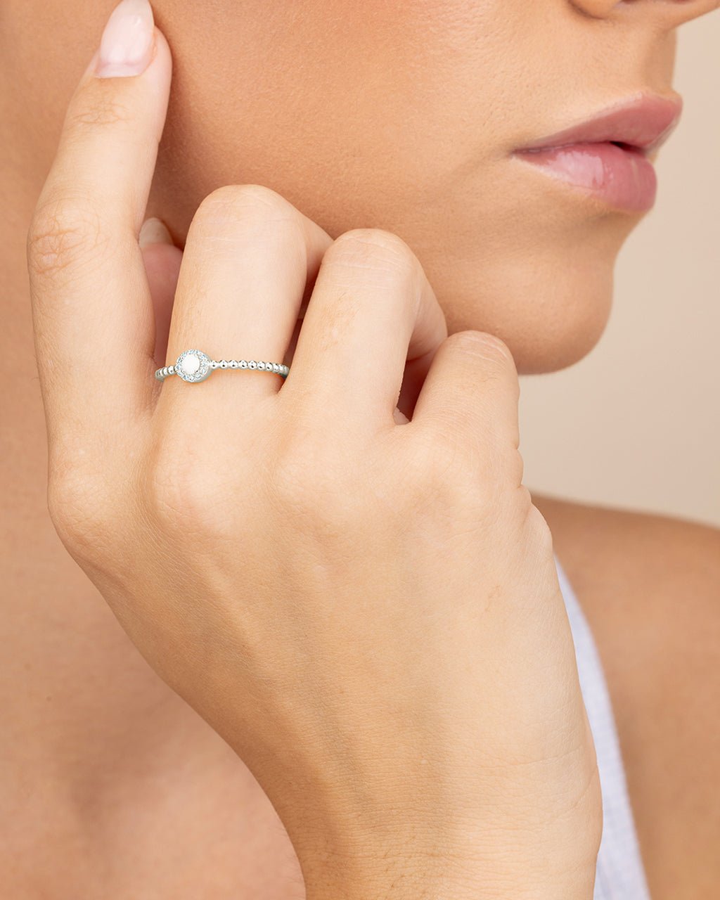 Layla Opal Textured Ring