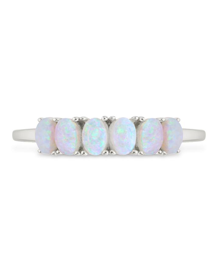 Blue Opal Cluster Ring