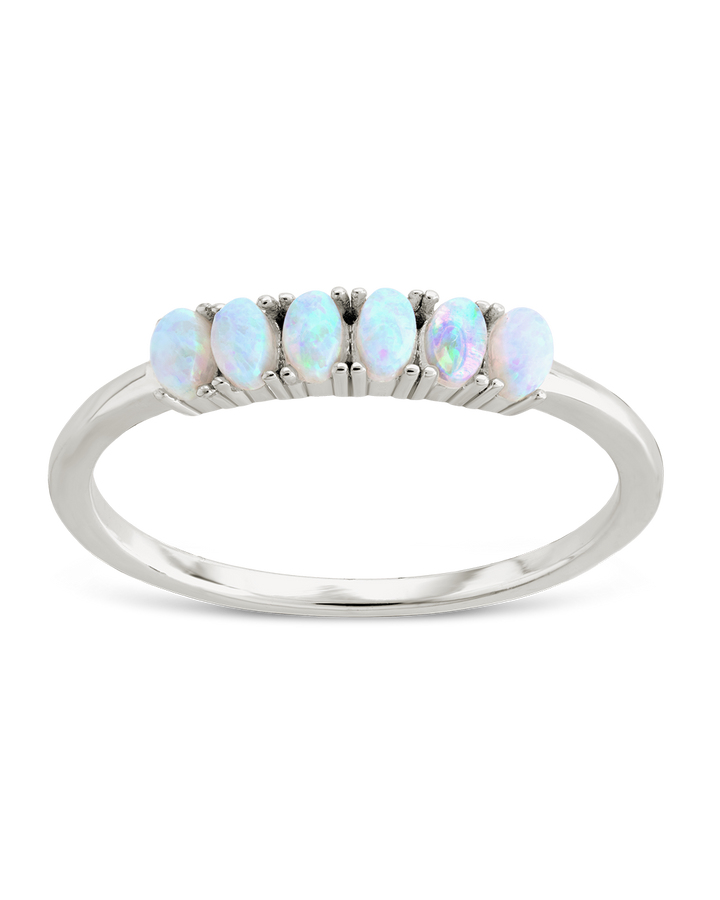 Blue Opal Cluster Ring