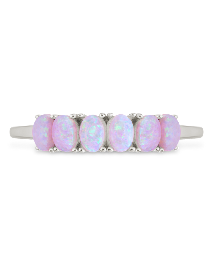 Pink Opal Cluster Ring