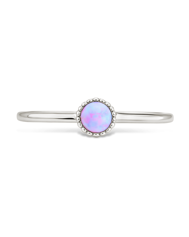 Blue Opal Solitaire Ring