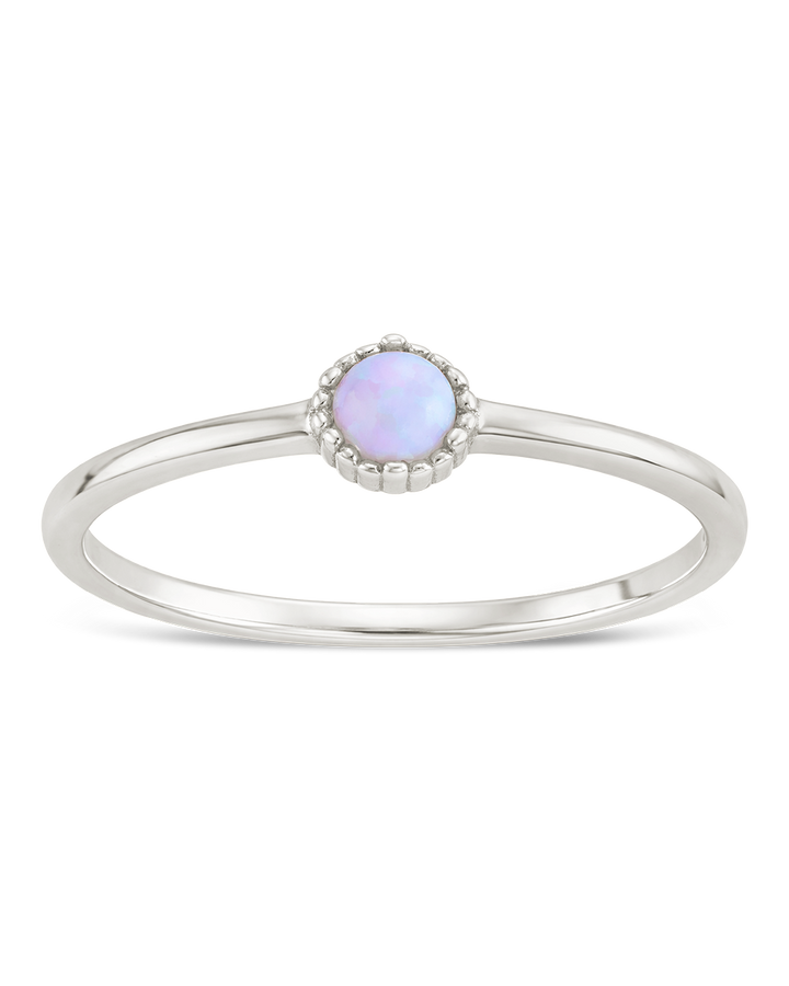 Blue Opal Solitaire Ring