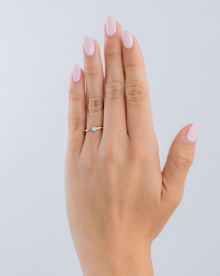 Blue Opal Solitaire Ring