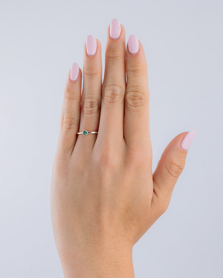 Green Opal Solitaire Ring