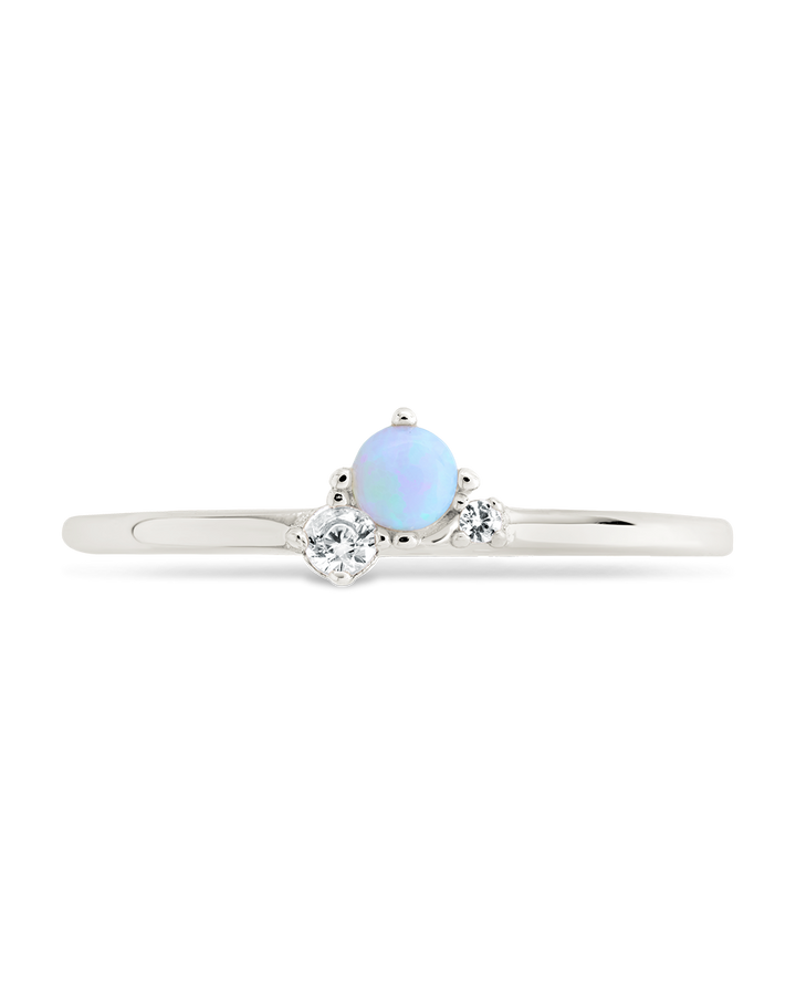 Blue Opal Trio Ring