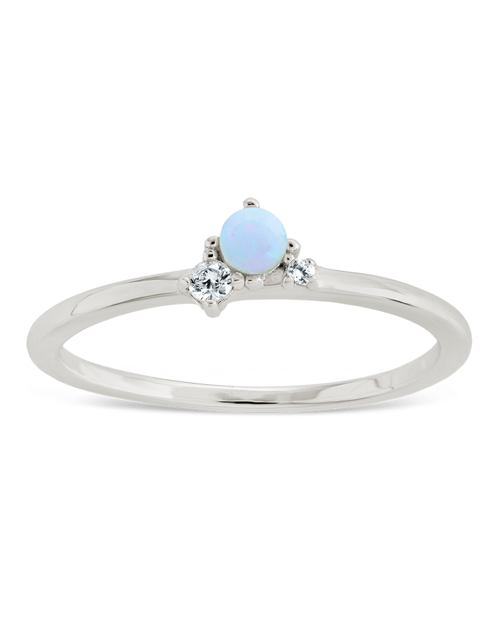 Blue Opal Trio Ring
