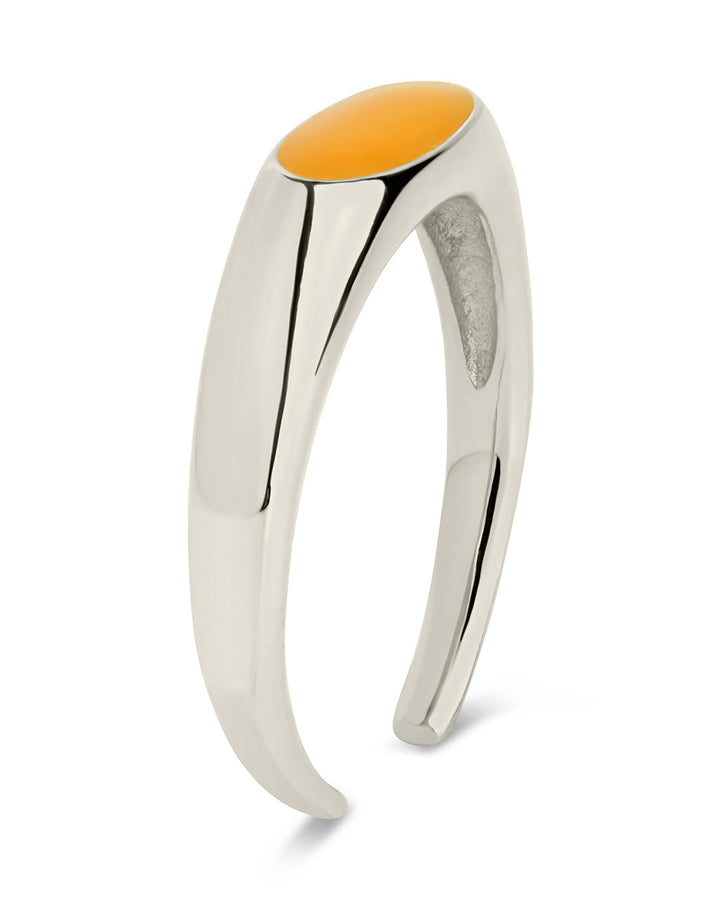 Enamel Open Signet Ring