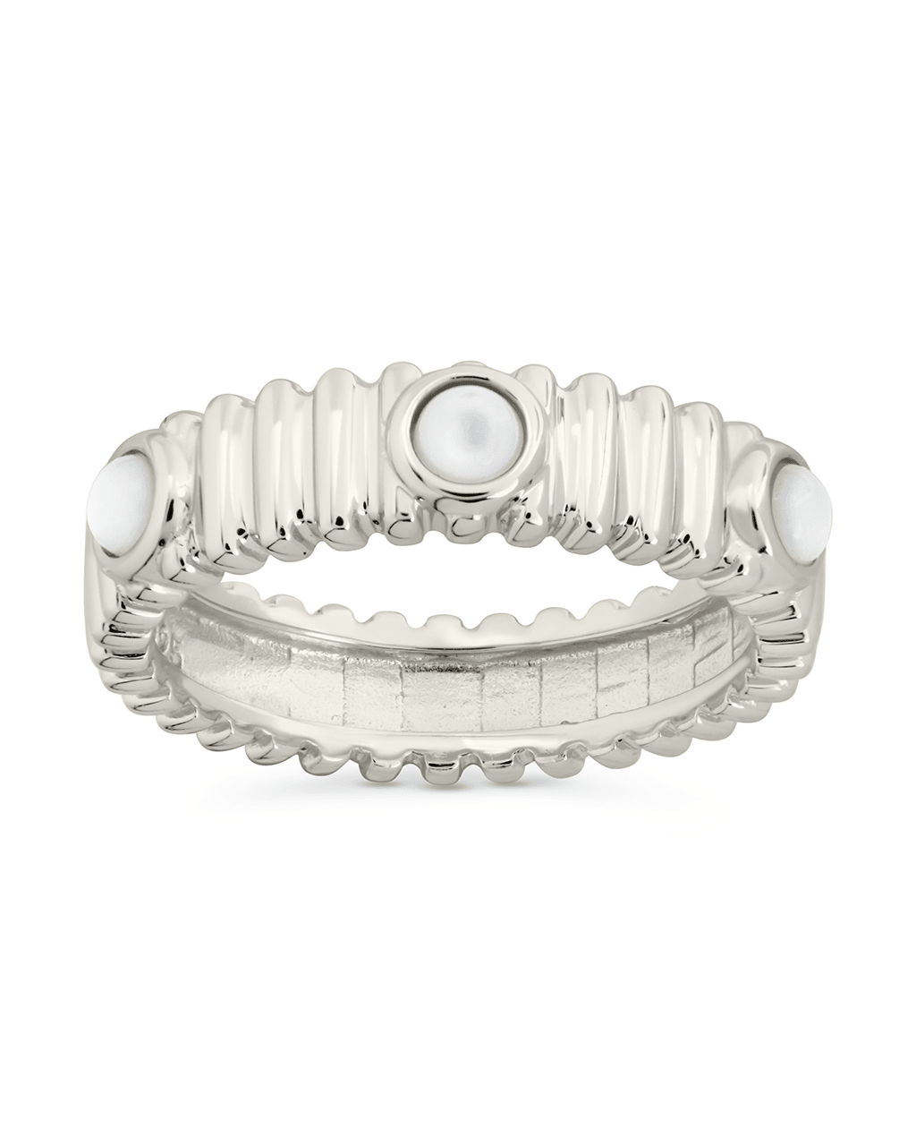 Terry Pearl Studded Textured Ring