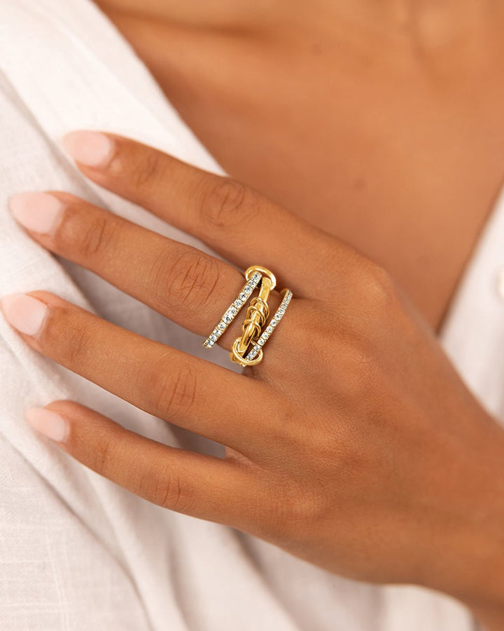 Birgitta CZ Link Stacking Ring