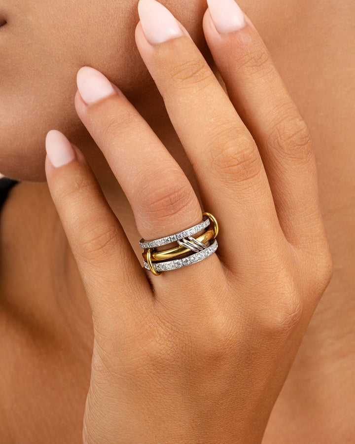 Birgitta CZ Link Stacking Ring