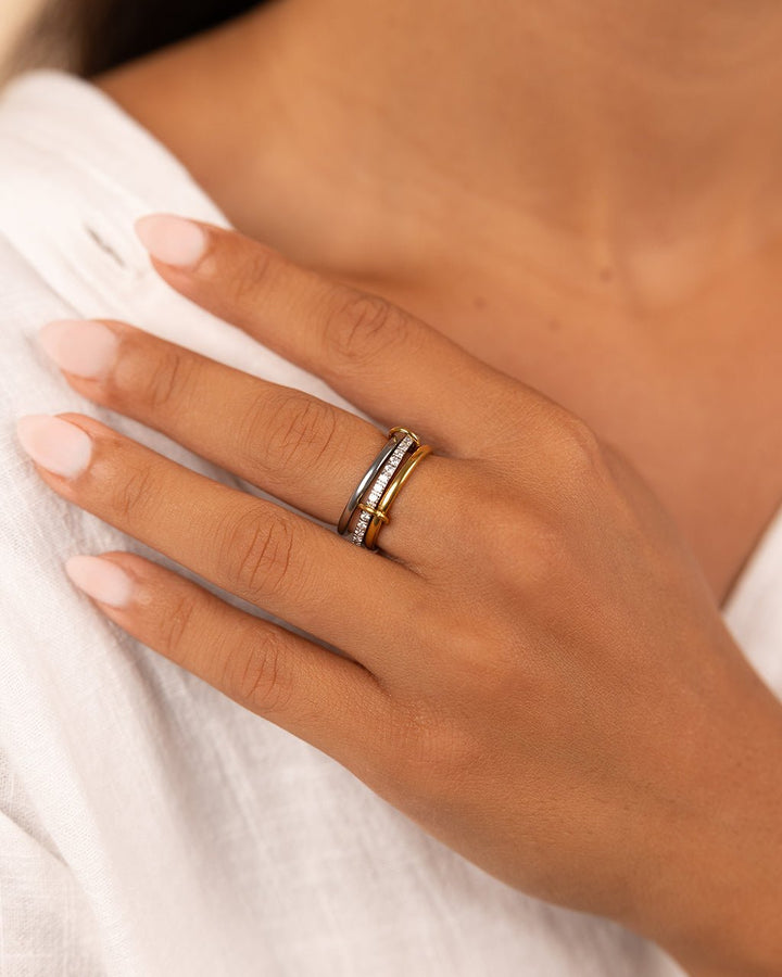 Dominika CZ Link Stacking Ring