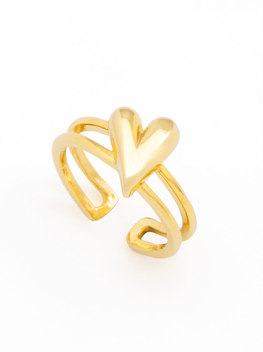 Aurea Heart Adjustable Ring by ZENZII