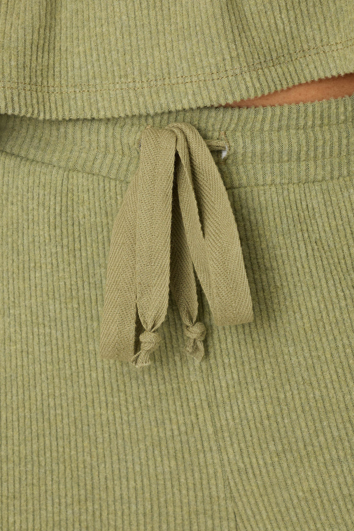 Soft Olive Rib Knit Lounge Pants