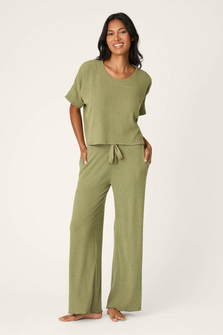 Soft Olive Rib Knit Lounge Set
