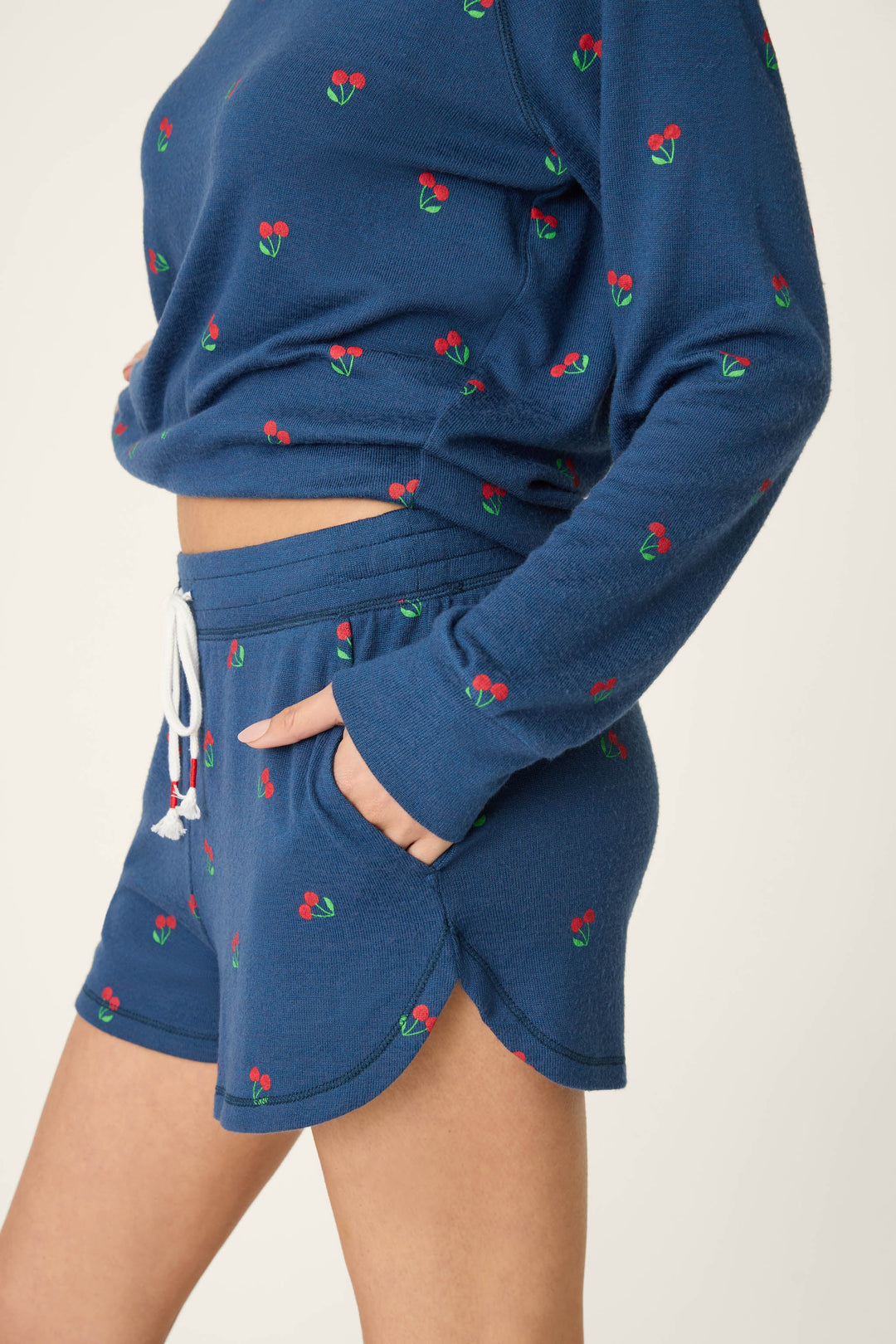 Star Spangled True Navy Cherry Print Sleep Shorts