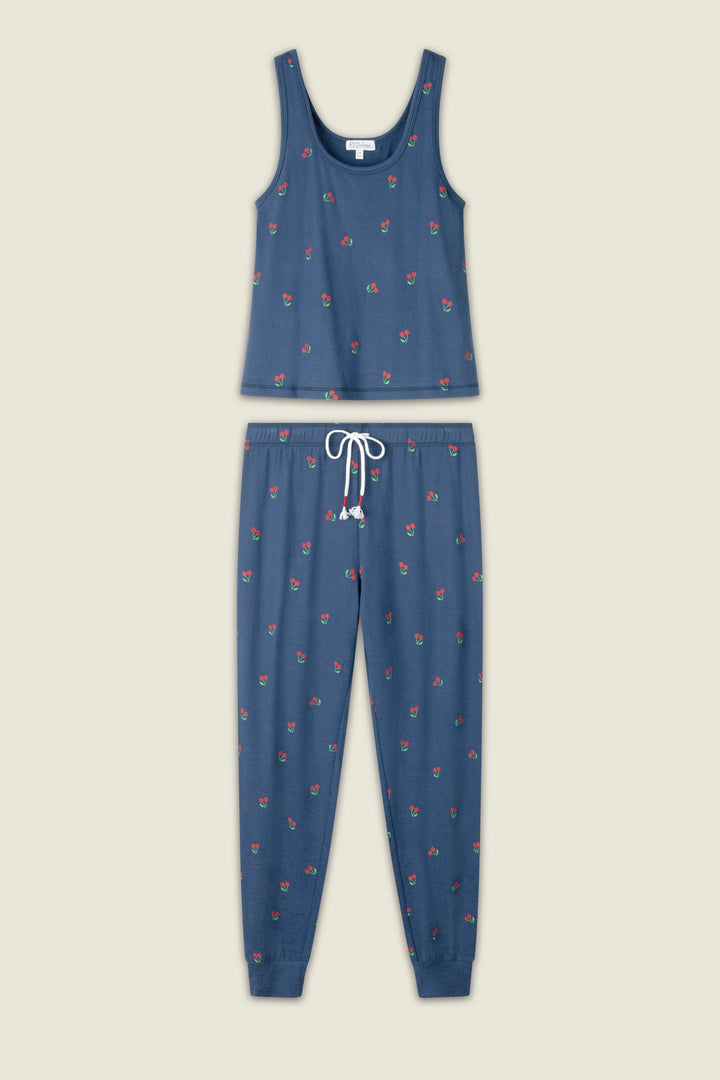 Star Spangled Summer True Navy Cherry Print PJ Set