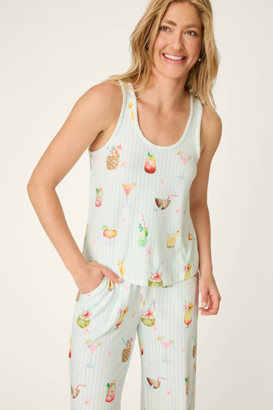 It's Five O'clock Somewhere Cocktail Print Tank Top