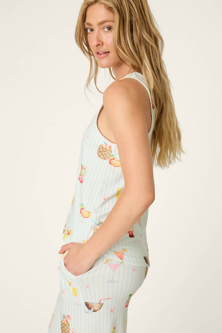 It's Five O'clock Somewhere Cocktail Print Tank Top