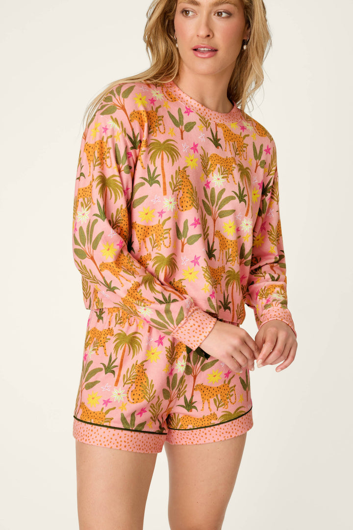 In the Jungle Leopard Safari Long Sleeve Top