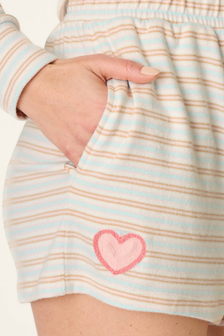 J'Adore Amour Sweetheart Stripes Lounge Shorts