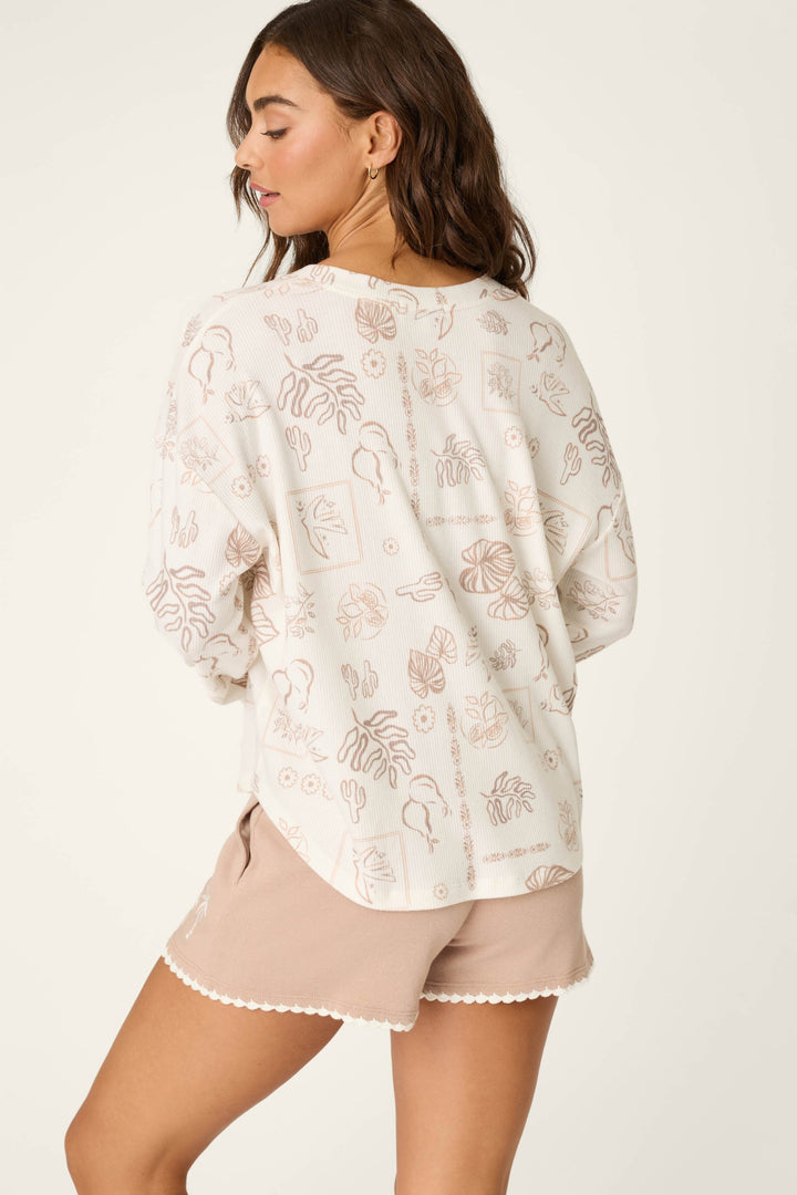 Palms Away Bistro Botanicals Long Sleeve Top
