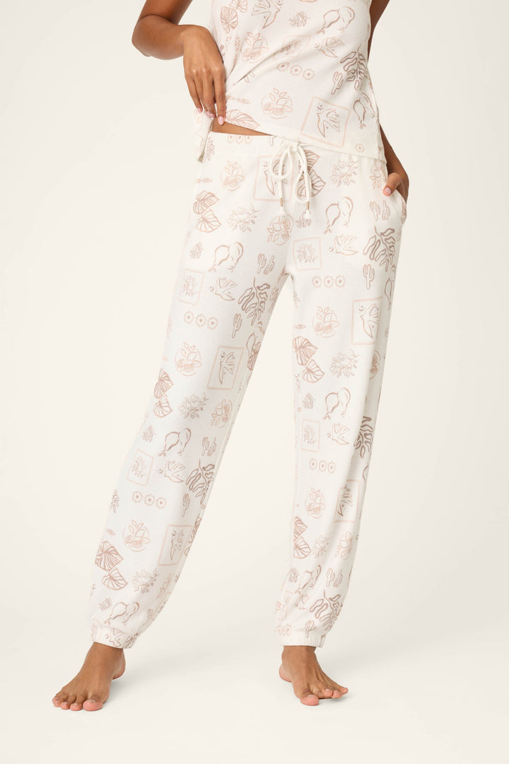 Palms Away Bistro Botanicals Banded Pants
