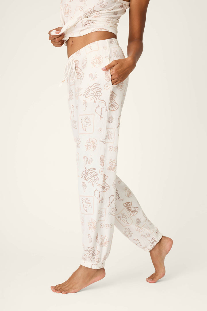 Palms Away Bistro Botanicals Banded Pants