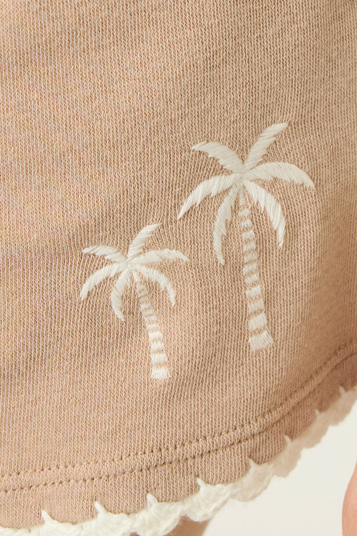 Palms Away Warm Taupe Lounge Shorts