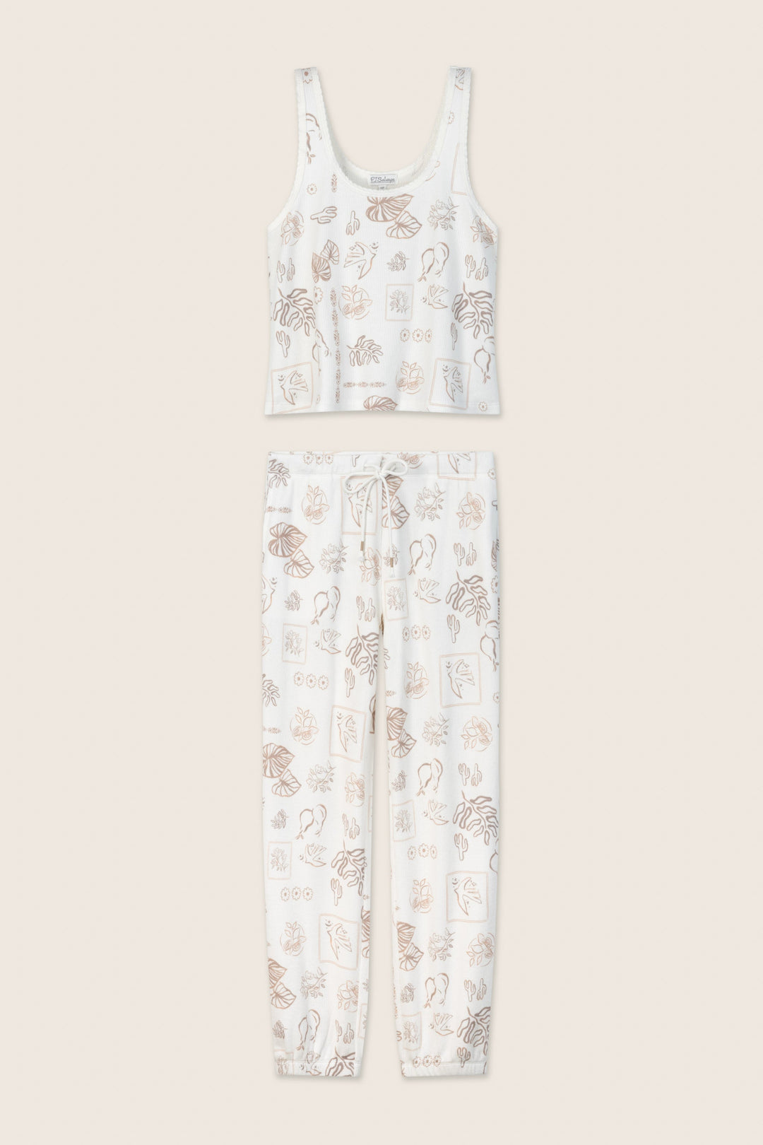 Palms Away Bistro Botanicals Long PJ Set