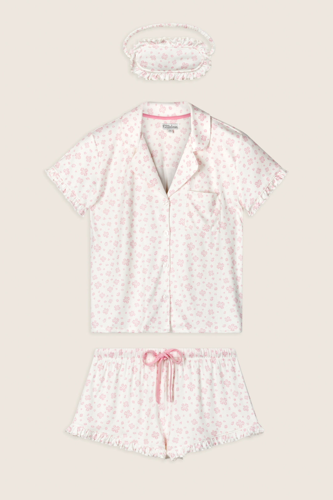 Pretty Petals Sweet Pink Floral Print 3-Piece PJ Set