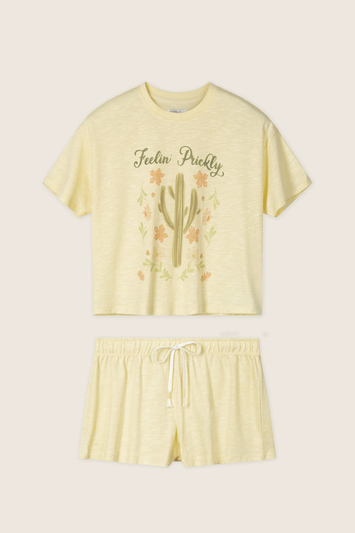 Softee "Feelin' Prickly" Graphic Print Short PJ Set