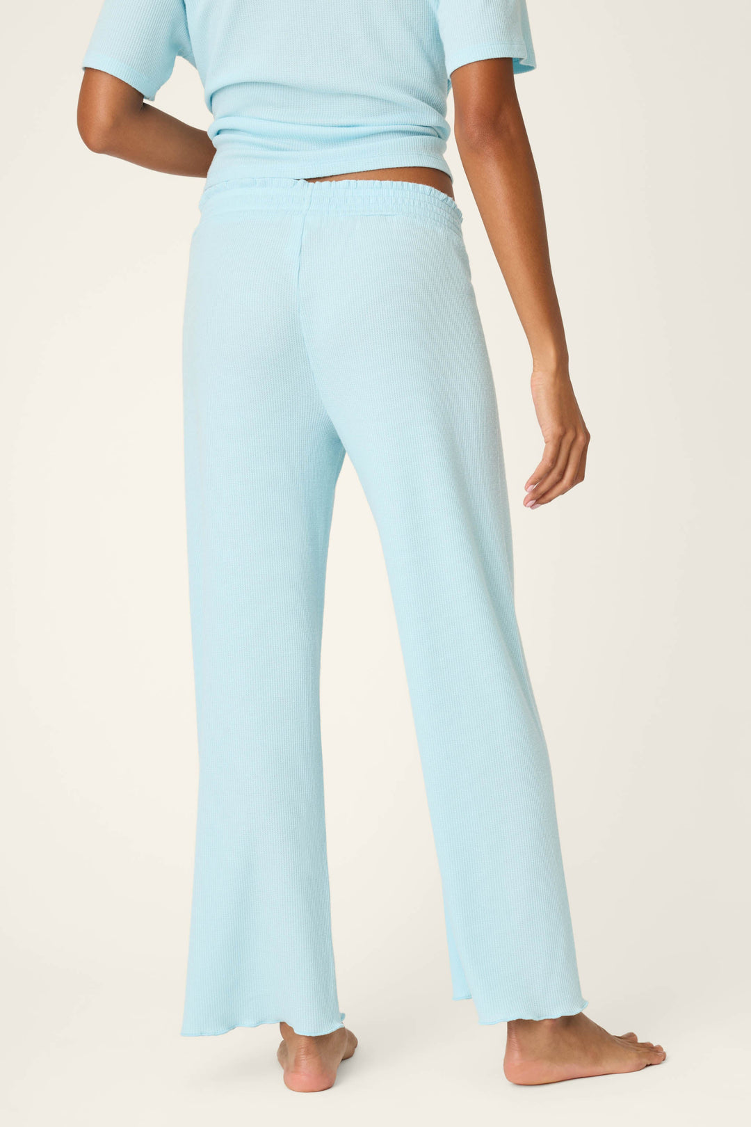 Weekend Waffles Crystal Blue Cropped Pajama Pants