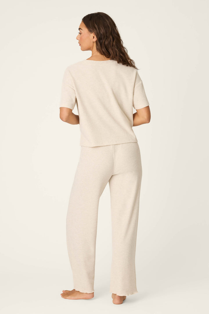 Weekend Waffles Light Oatmeal Cropped PJ Set