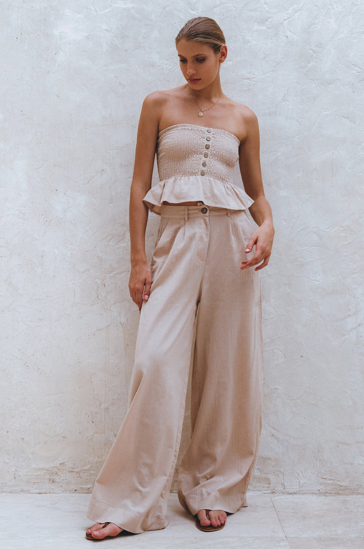 Raya Wide Leg Linen Pants by Bali Lane