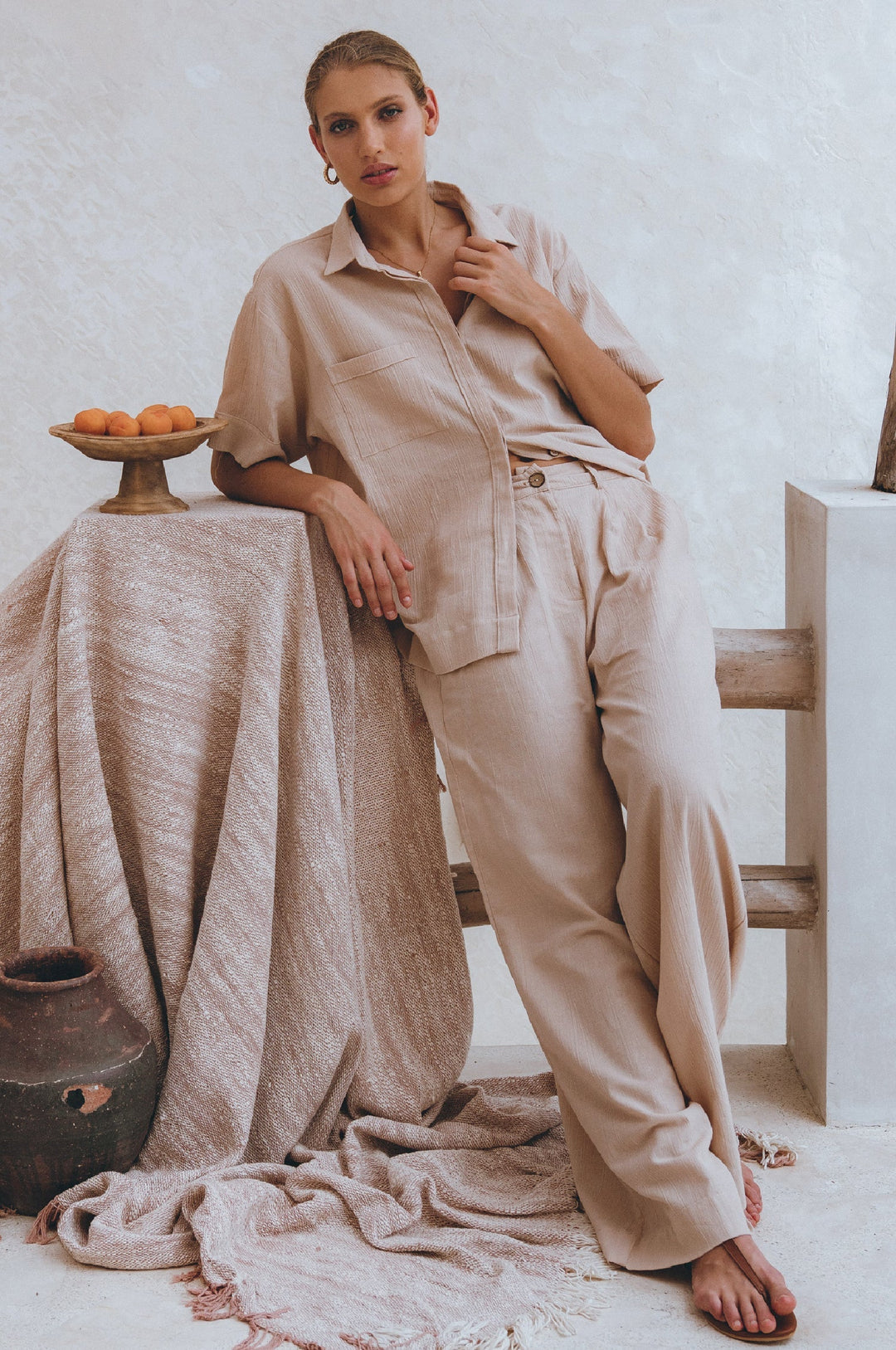 Raya Wide Leg Linen Pants by Bali Lane